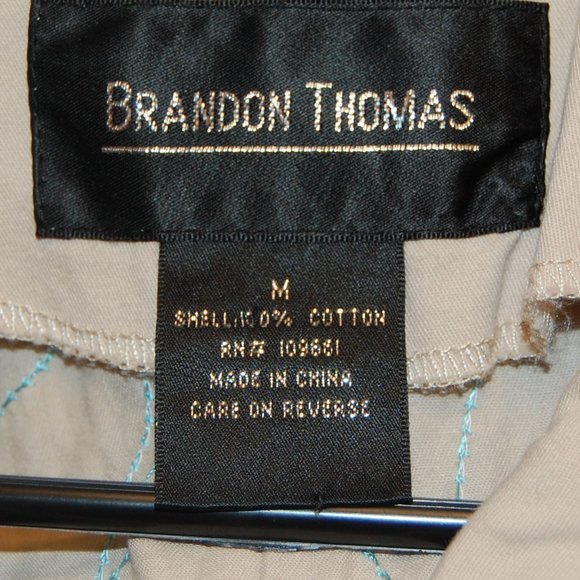 Brandon Thomas Women's Beige W/ Blue Seed Bead Embroidery Jacket Size Medium - Picture 8 of 13
